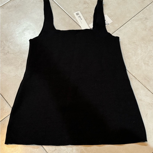 Zara Tank Top Womens Medium Black Crew Neck Sleeveless Stretch Stretch Pullover - Picture 5 of 5